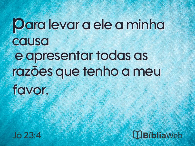 Jó 23:4 em imagem para compartilhar