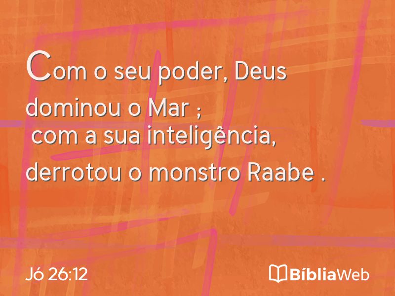 Jó 26:12 em imagem para compartilhar