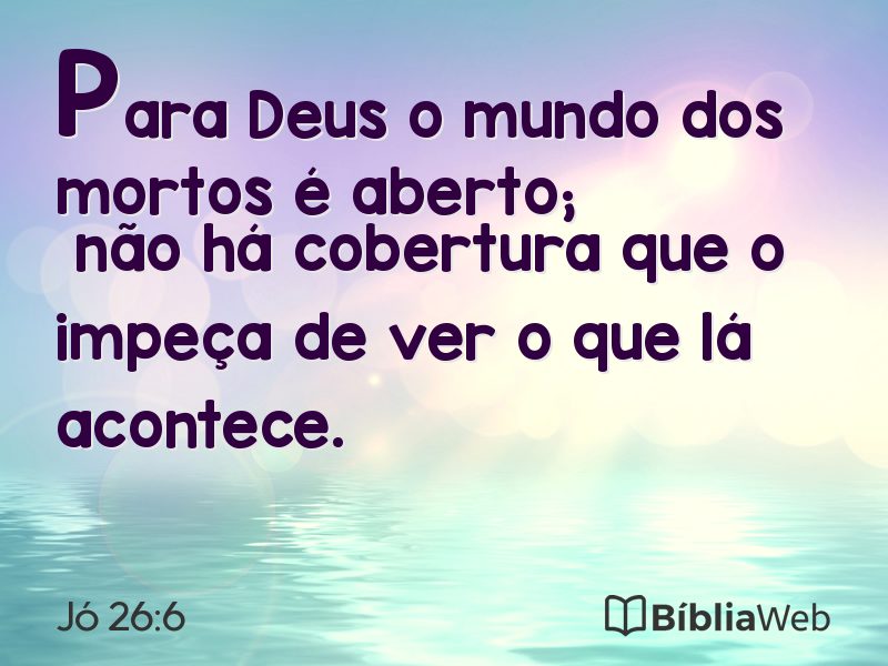 Jó 26:6 em imagem para compartilhar