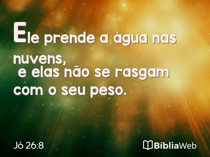 Jó 26:8 em imagem para compartilhar
