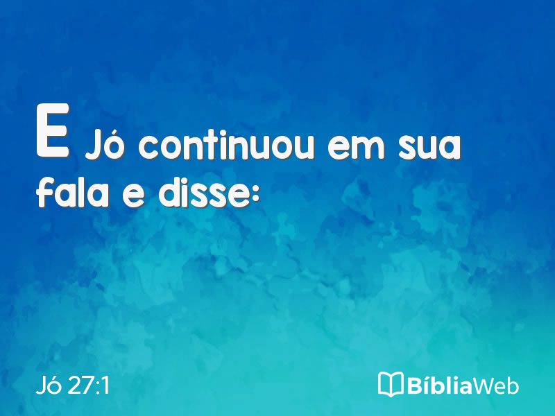 Jó 27:1 em imagem para compartilhar