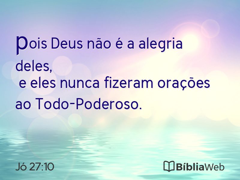 Jó 27:10 em imagem para compartilhar