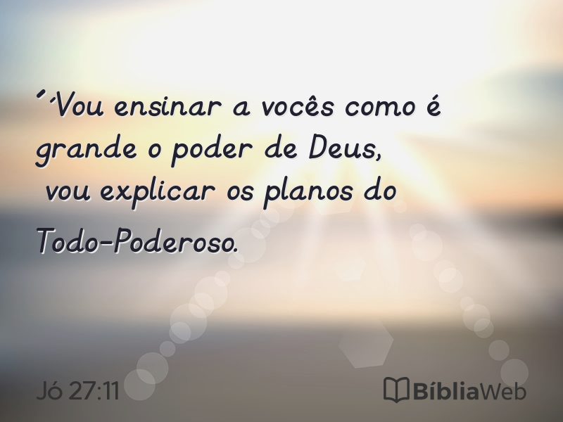 Jó 27:11 em imagem para compartilhar