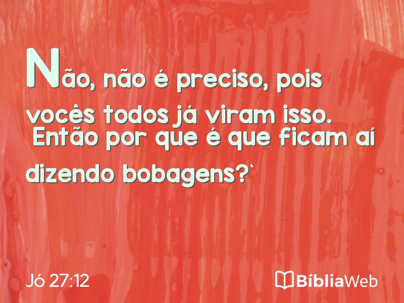 Jó 27:12 em imagem para compartilhar