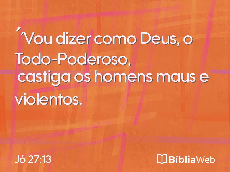 Jó 27:13 em imagem para compartilhar