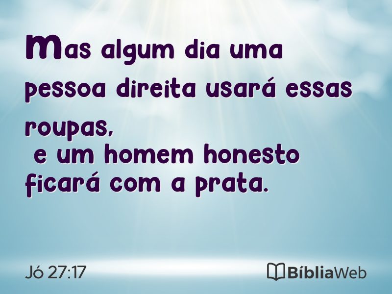Jó 27:17 em imagem para compartilhar