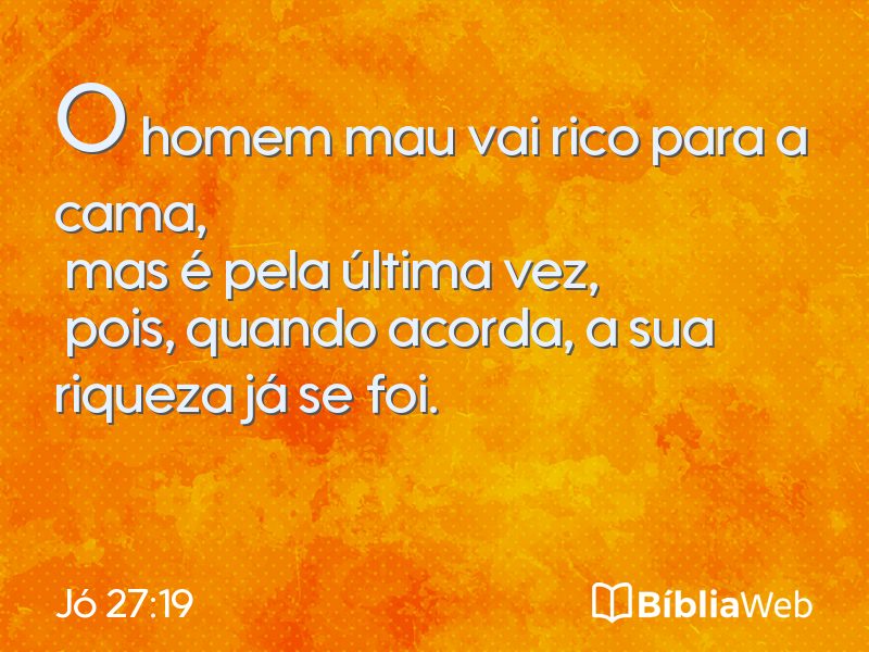 Jó 27:19 em imagem para compartilhar