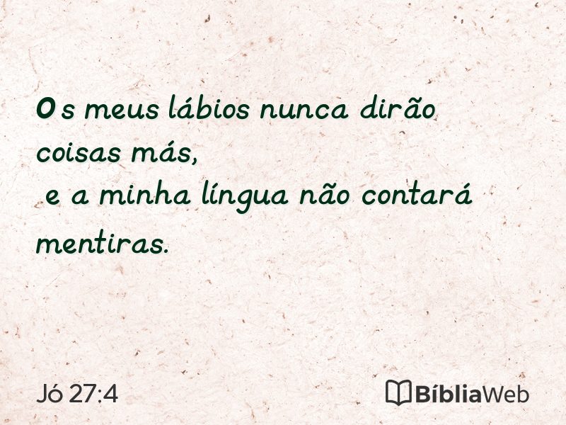 Jó 27:4 em imagem para compartilhar