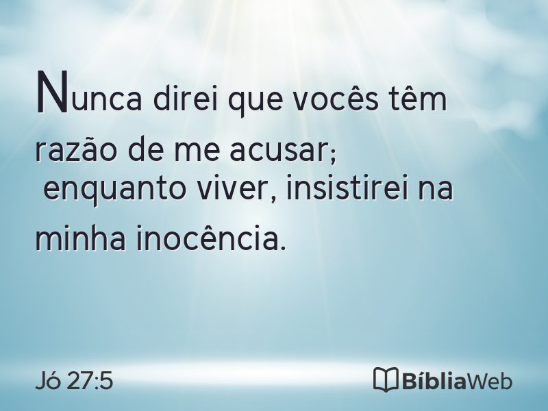 Jó 27:5 em imagem para compartilhar