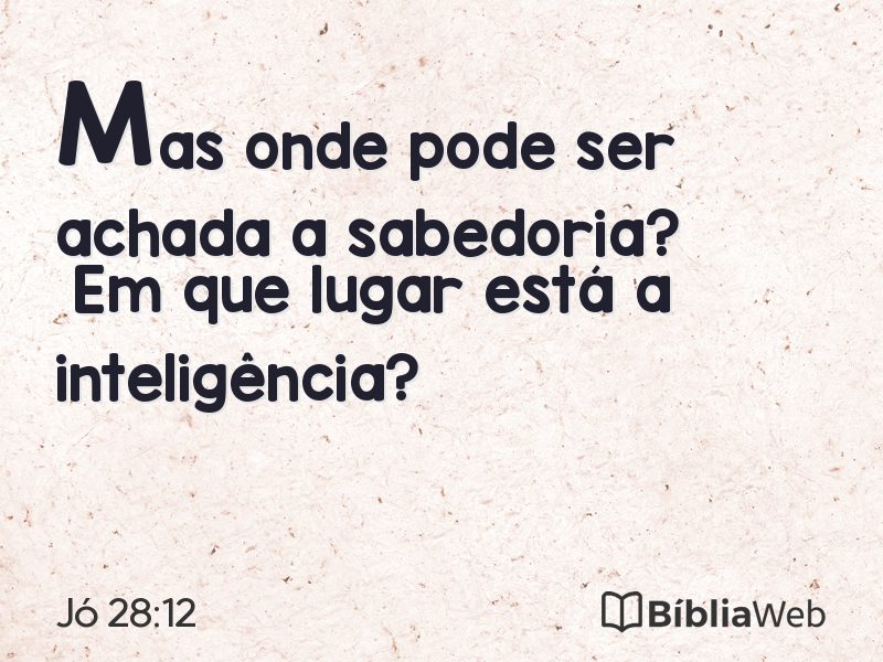 Jó 28:12 em imagem para compartilhar