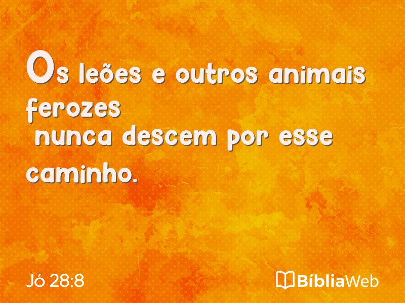Jó 28:8 em imagem para compartilhar