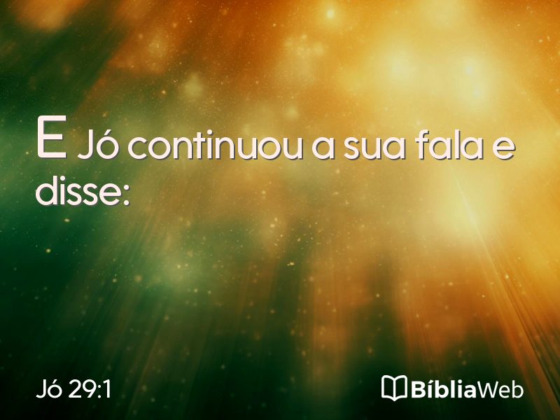 Jó 29:1 em imagem para compartilhar