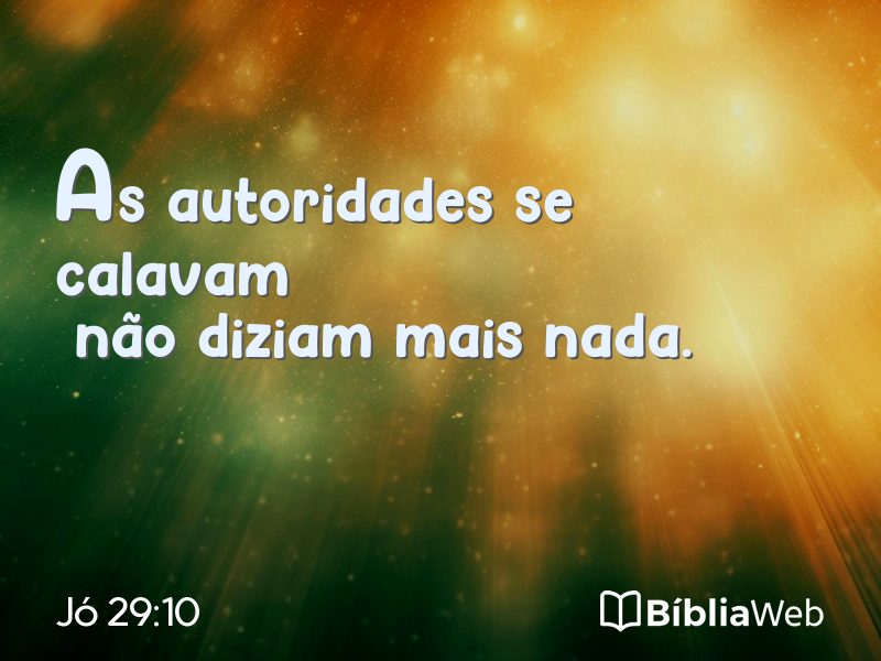 Jó 29:10 em imagem para compartilhar