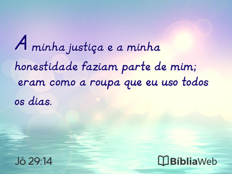 Jó 29:14 em imagem para compartilhar