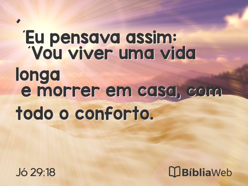 Jó 29:18 em imagem para compartilhar
