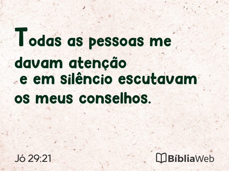 Jó 29:21 em imagem para compartilhar