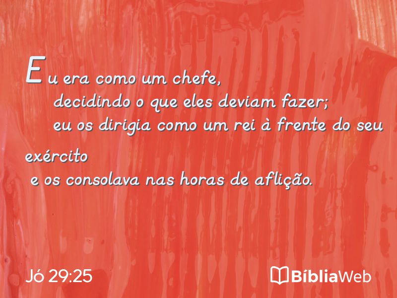 Jó 29:25 em imagem para compartilhar