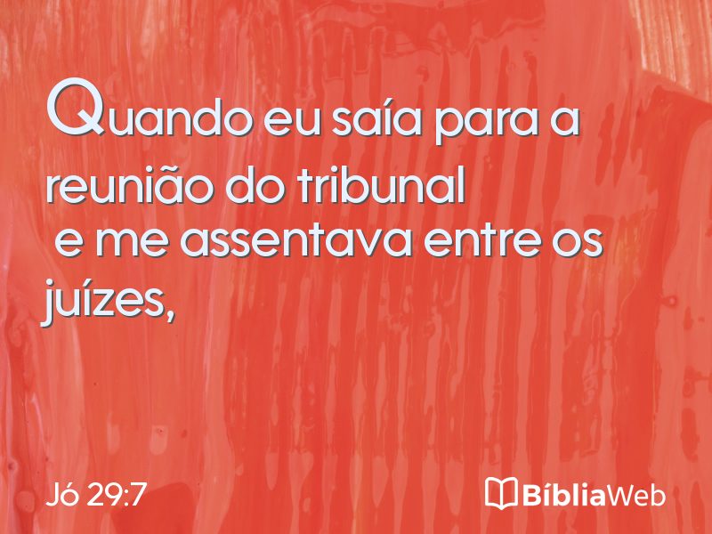 Jó 29:7 em imagem para compartilhar
