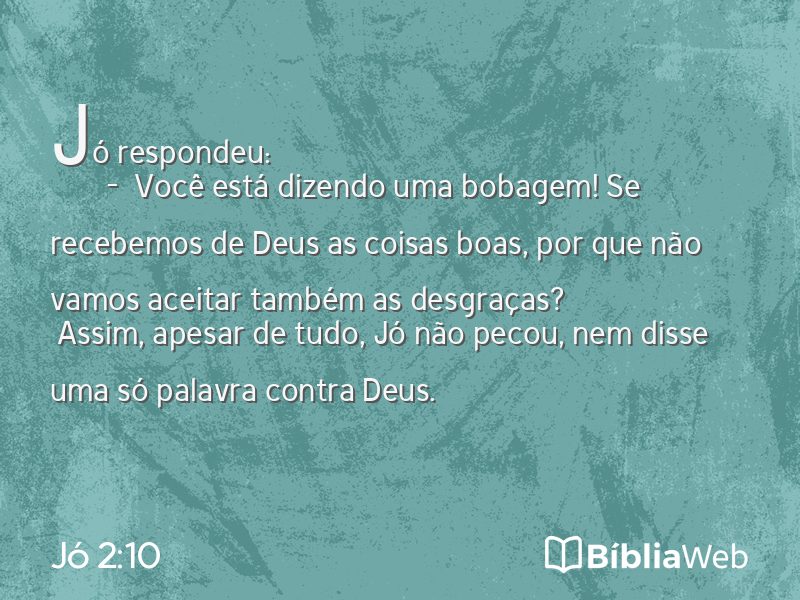 Jó 2:10 em imagem para compartilhar