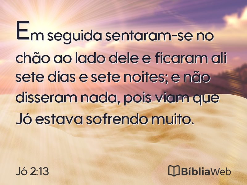 Jó 2:13 em imagem para compartilhar
