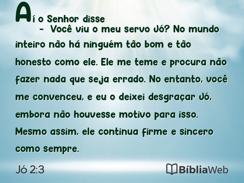 Jó 2:3 em imagem para compartilhar