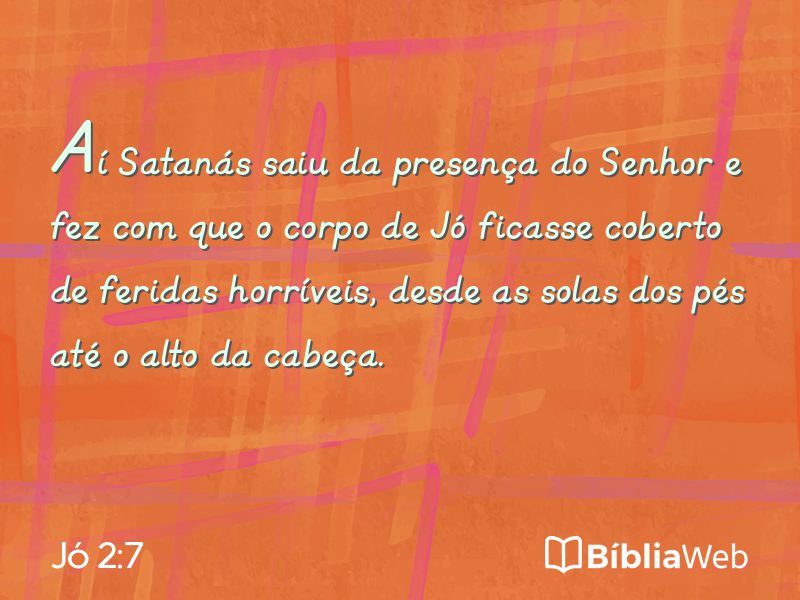 Jó 2:7 em imagem para compartilhar