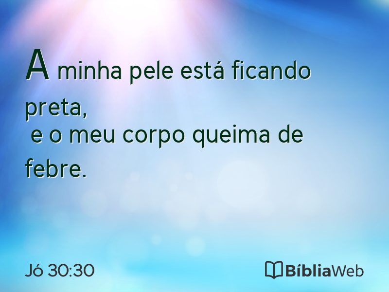 Jó 30:30 em imagem para compartilhar