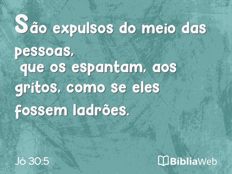Jó 30:5 em imagem para compartilhar
