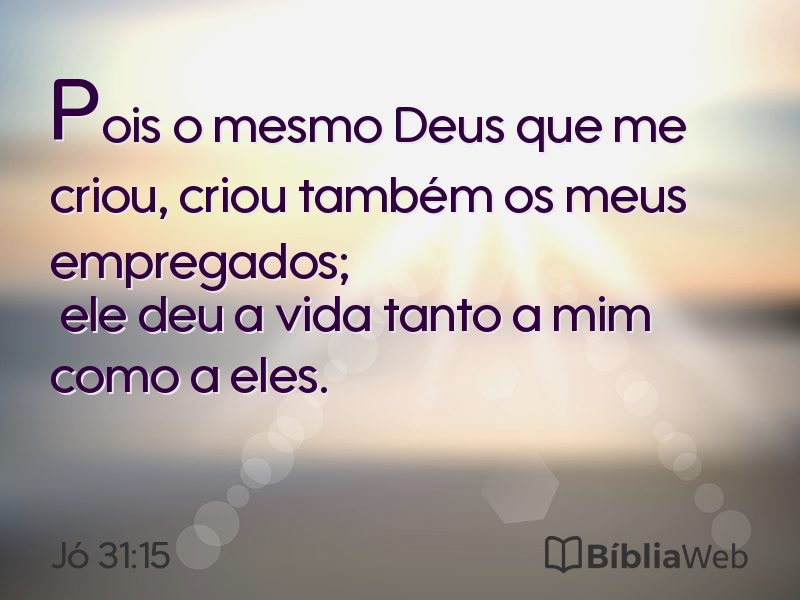 Jó 31:15 em imagem para compartilhar