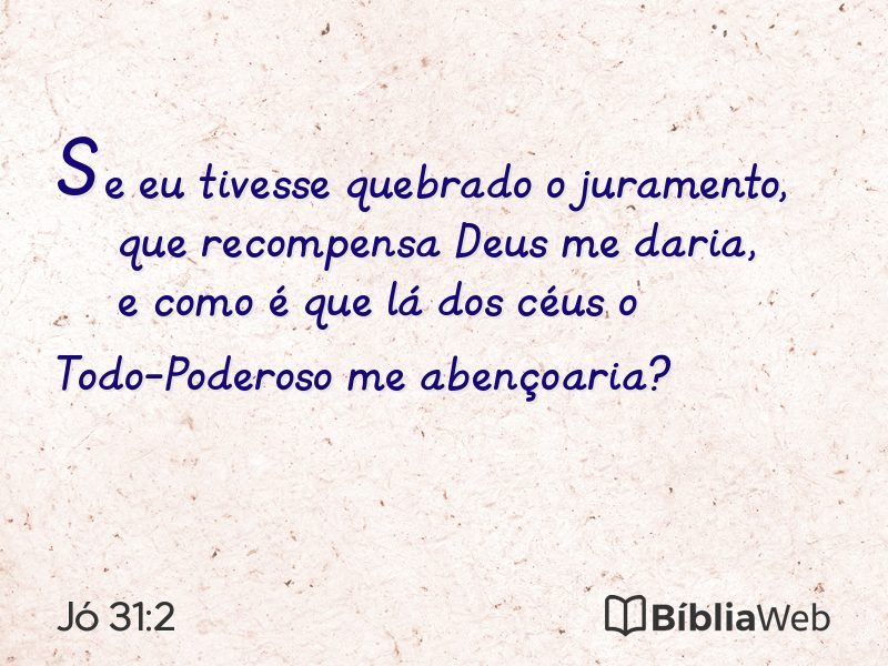 Jó 31:2 em imagem para compartilhar
