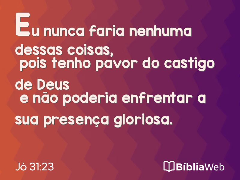 Jó 31:23 em imagem para compartilhar