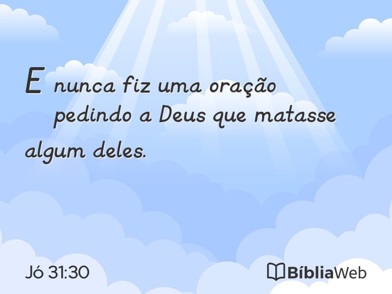 Jó 31:30 em imagem para compartilhar