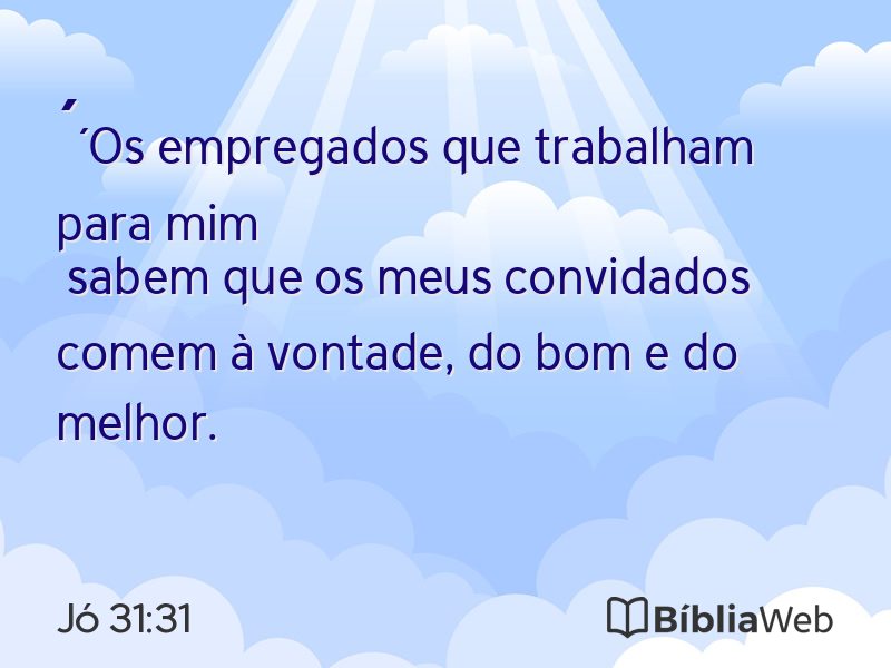 Jó 31:31 em imagem para compartilhar