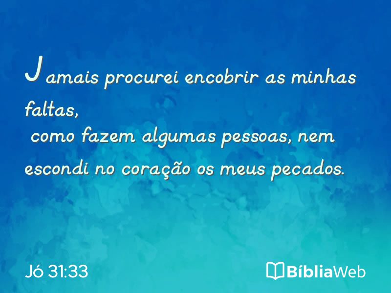 Jó 31:33 em imagem para compartilhar
