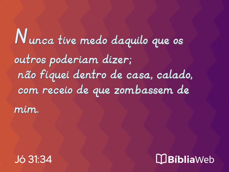 Jó 31:34 em imagem para compartilhar