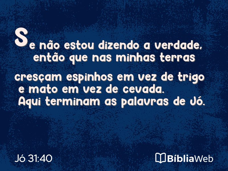 Jó 31:40 em imagem para compartilhar