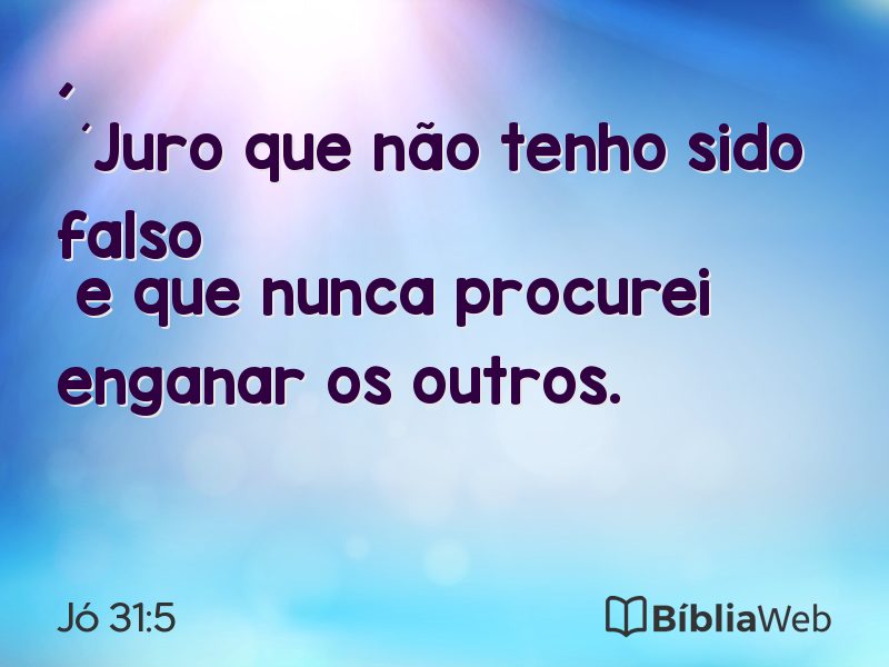 Jó 31:5 em imagem para compartilhar