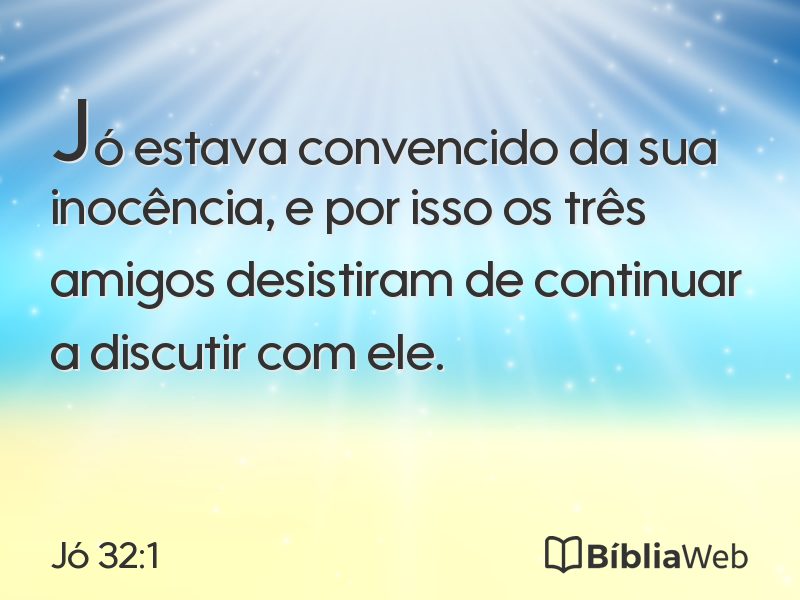 Jó 32:1 em imagem para compartilhar