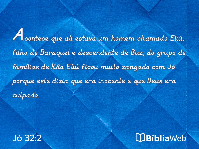 Jó 32:2 em imagem para compartilhar