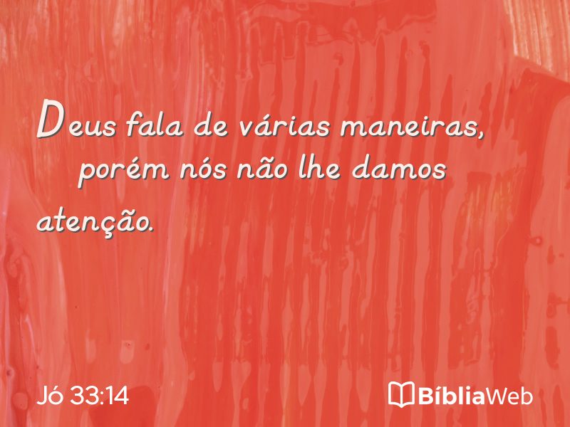 Jó 33:14 em imagem para compartilhar