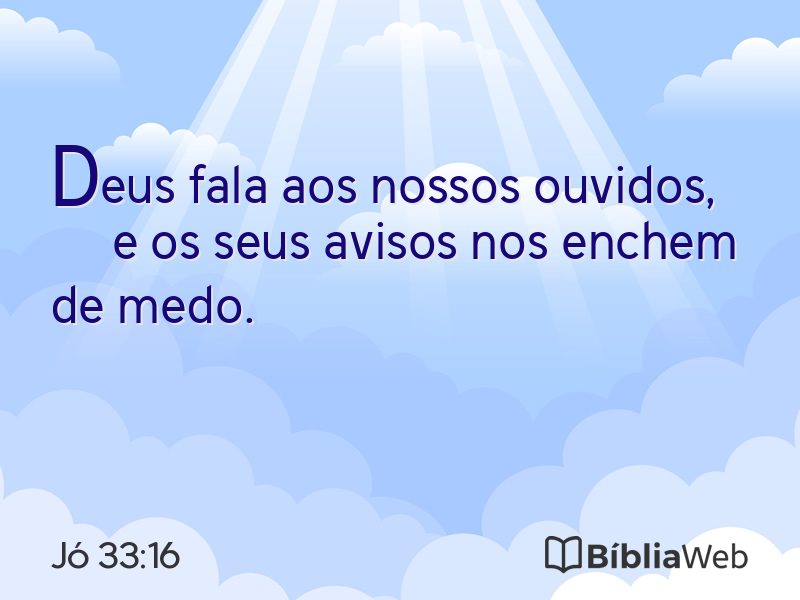 Jó 33:16 em imagem para compartilhar
