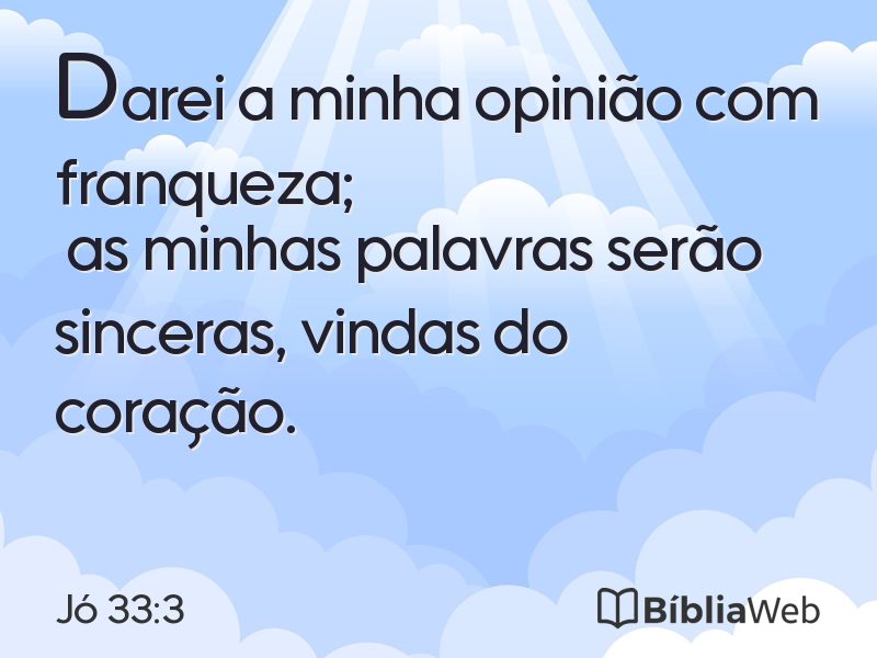 Jó 33:3 em imagem para compartilhar