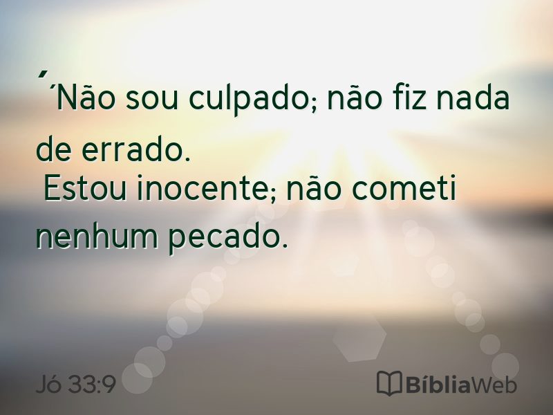 Jó 33:9 em imagem para compartilhar