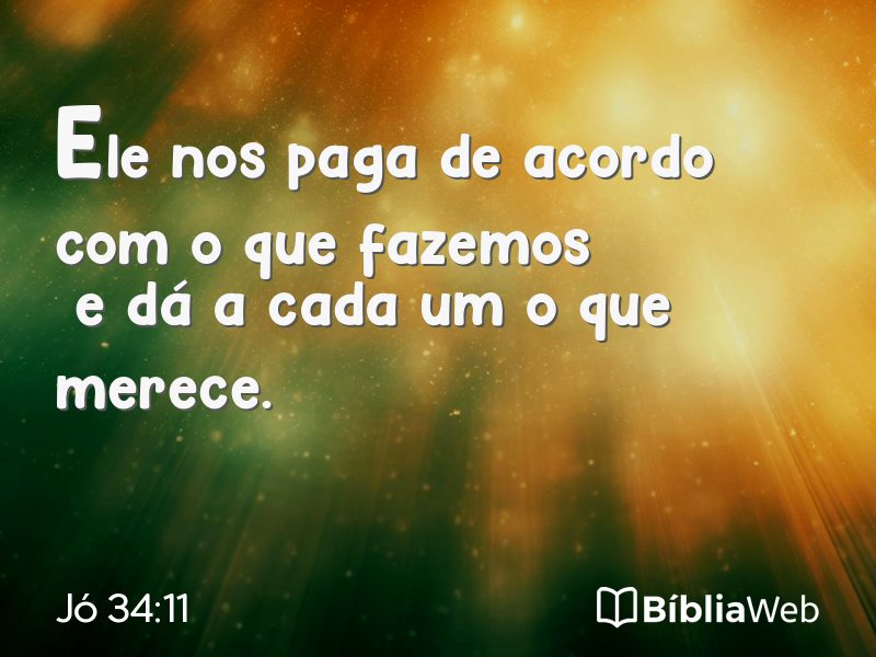 Jó 34:11 em imagem para compartilhar
