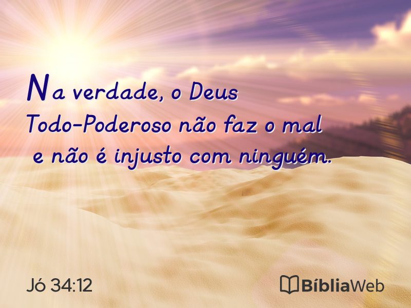 Jó 34:12 em imagem para compartilhar