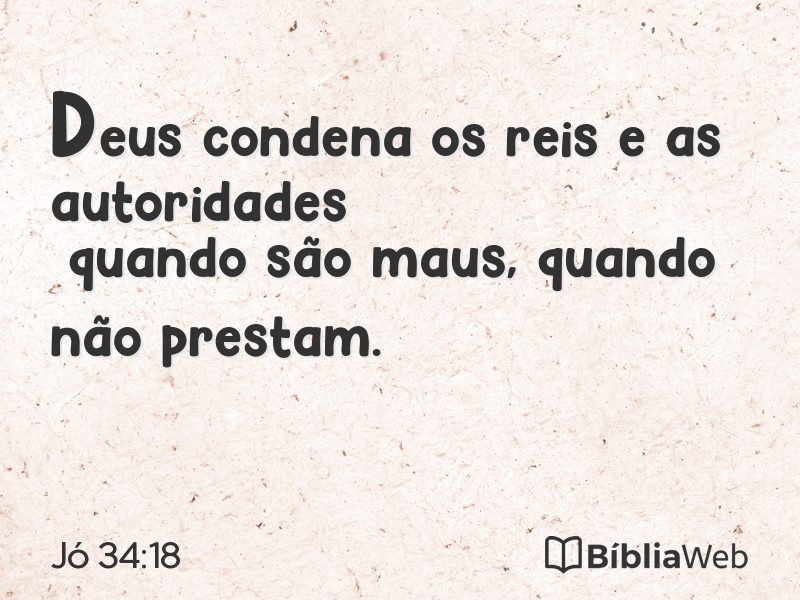 Jó 34:18 em imagem para compartilhar