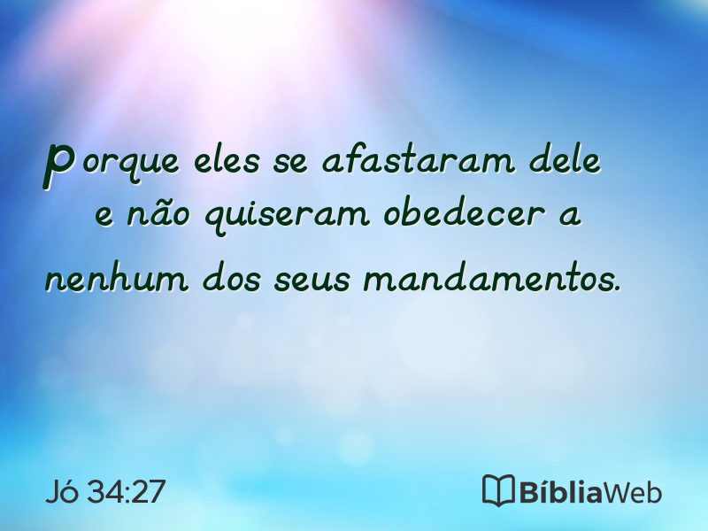 Jó 34:27 em imagem para compartilhar