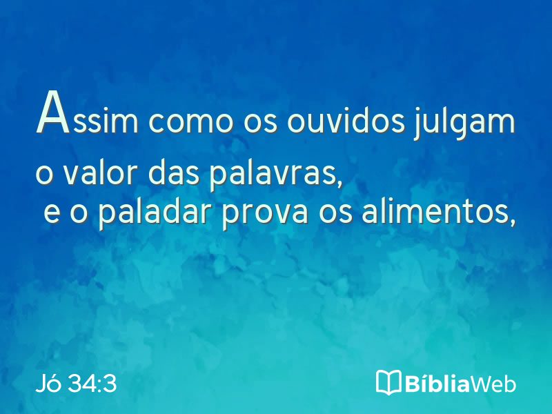 Jó 34:3 em imagem para compartilhar