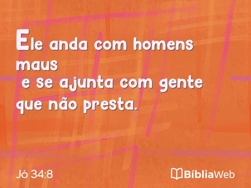 Jó 34:8 em imagem para compartilhar