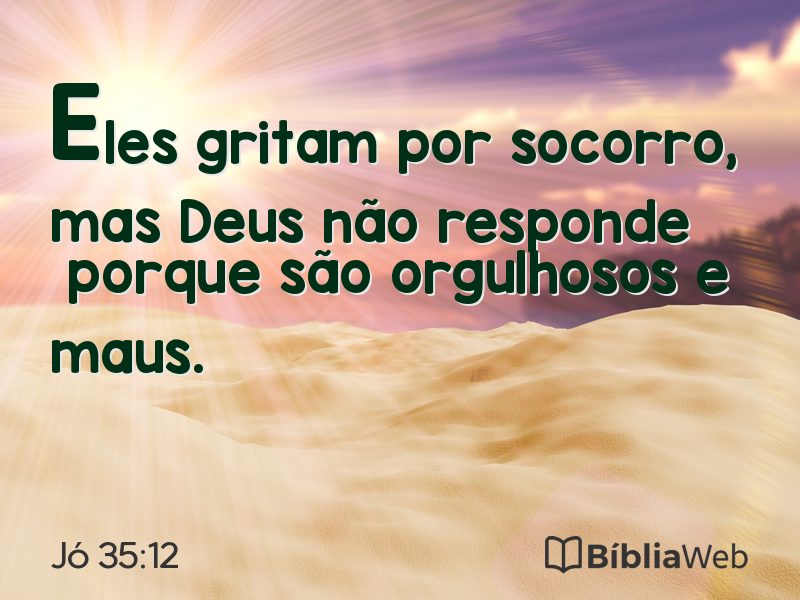 Jó 35:12 em imagem para compartilhar